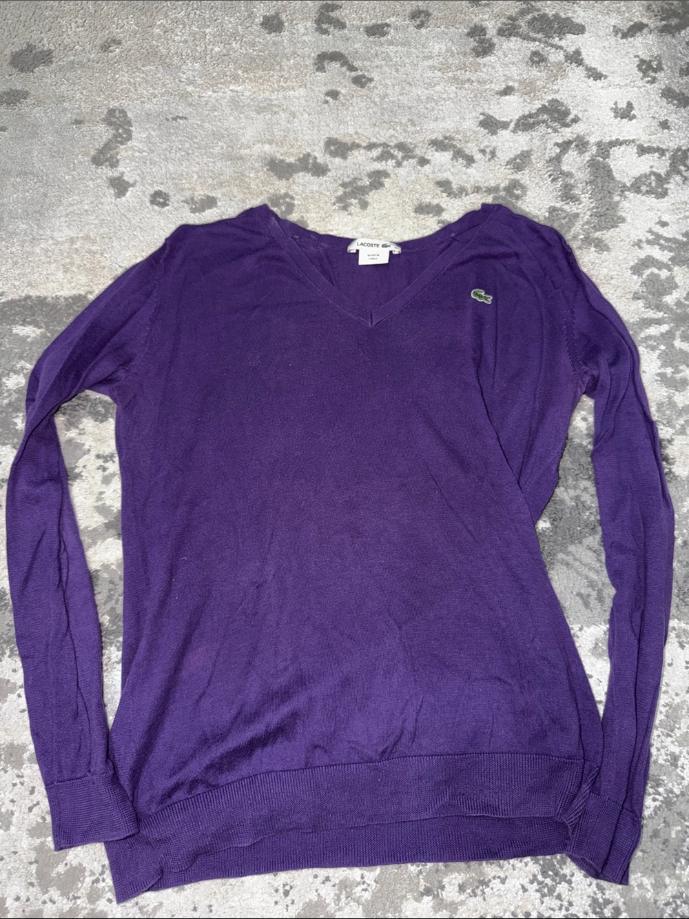 Lacoste Deep Purple V-Neck Sweater